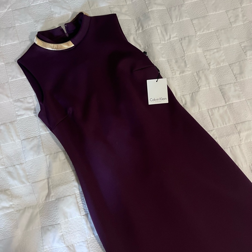 Calvin Klein Purple Sheath Cocktail Dress